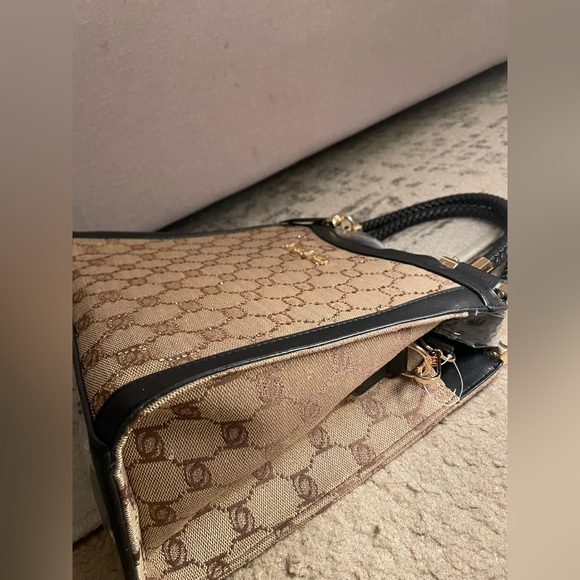 BEBE ๐ค๐ค Crystal Agathe Jacquard Crystal medium Satchel Handbag purse bag NWT - Picture 12 of 14